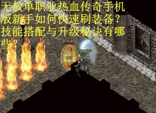 无赦单职业热血传奇手机版新手如何快速刷装备？技能搭配与升级秘诀有哪些？