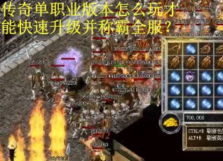 传奇单职业版本怎么玩才能快速升级并称霸全服？