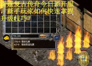 雷霆复古传奇今日新开服，新手玩家如何快速掌握升级技巧？