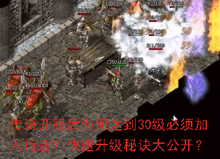 传奇开服后为何达到30级必须加入行会?快速升级秘诀大公开? 传奇开服后为何达到30级必须加入行会?快速升级秘诀大公开?