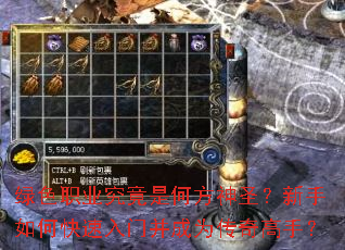绿色职业究竟是何方神圣?新手如何快速入门并成为传奇高手? 绿色职业究竟是何方神圣?新手如何快速入门并成为传奇高手?
